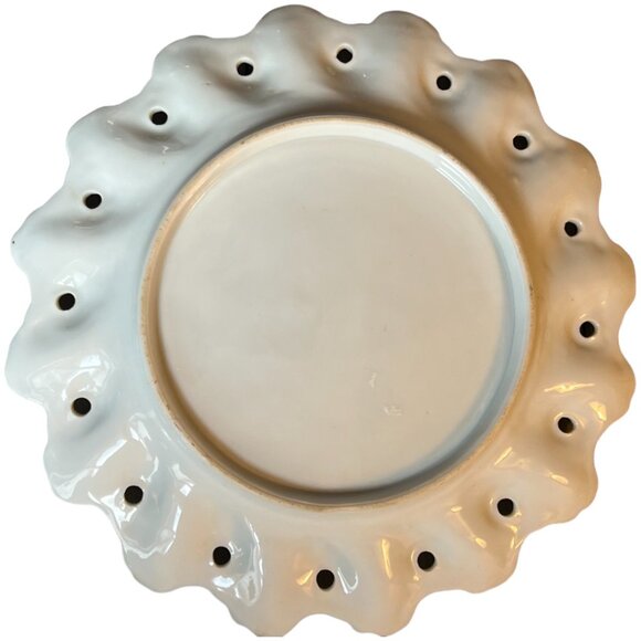 Antique Ornate Reticulated Decorative Handpainted Plate Dish 11" D Nippon? - Picture 7 of 8